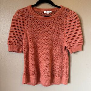 Madewell Crochet Short Sleeve Eyelet Sweater- XS